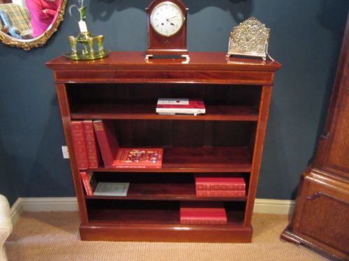 Fine Edwardian Inlaid Open Bookcase