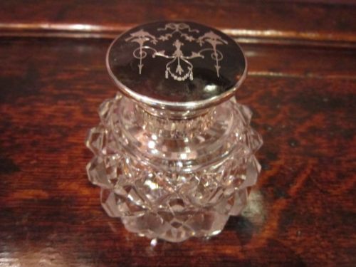 Superb George V Silver & Tortiseshell Inkwell