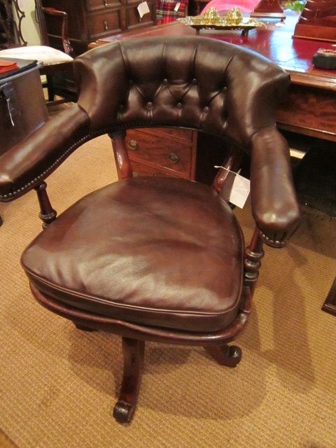 Top Quality Victorian Leather Desk Chair