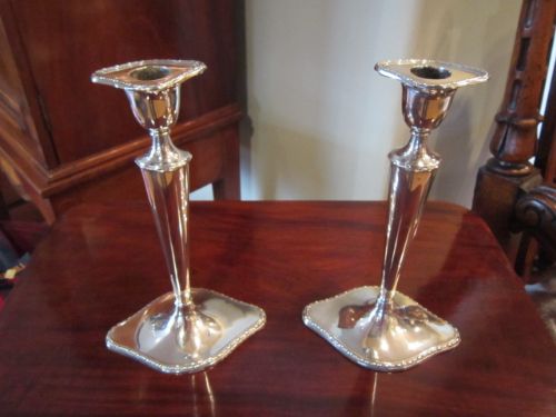 Pair of Edwardian Silver Candlesticks