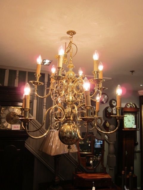 Large Edwardian Two Tier Chandelier