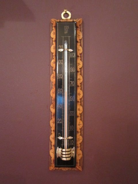 Ornate 19th Century Ebony Thermometer