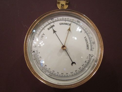 Fine Victorian Gilt Brass Marine Barometer