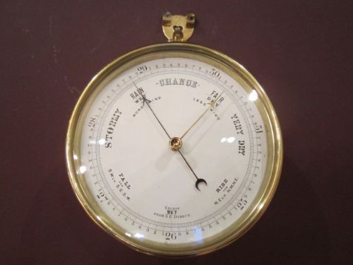 Edwardian Brass Marine Barometer