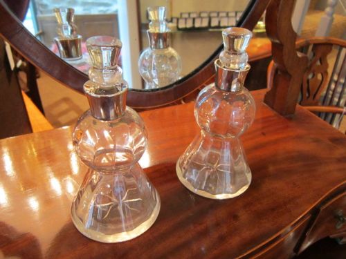 Unusual Pair of Silver Scent Bottles