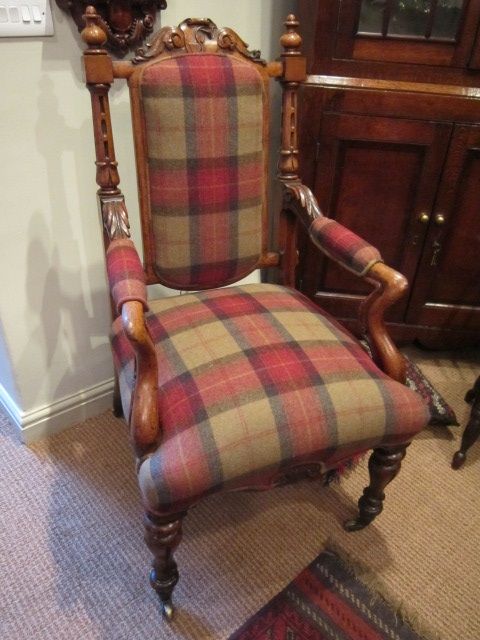 Stylish William IV Upholstered Libary Chair
