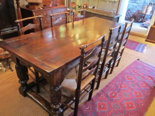 Superb Early Georgian Oak Refectory Table