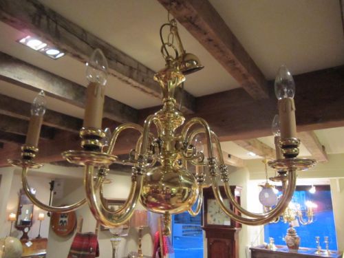 Quality Edwardian Brass Chandelier