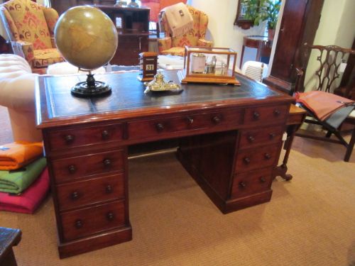 A Superb Regency Mahogany Pedestal Desk