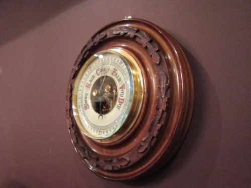 Quality Victorian Walnut Aneriod Barometer