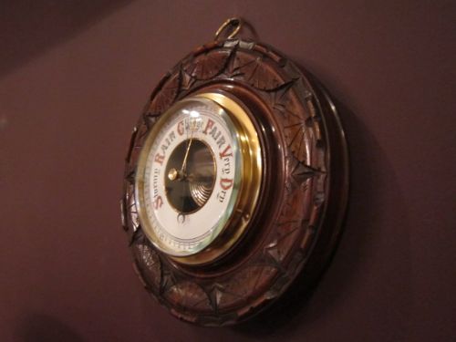 Quality Victorian Walnut Aneriod Barometer