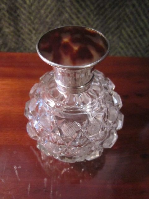 George V Silver & Tortiseshell Scent Bottle