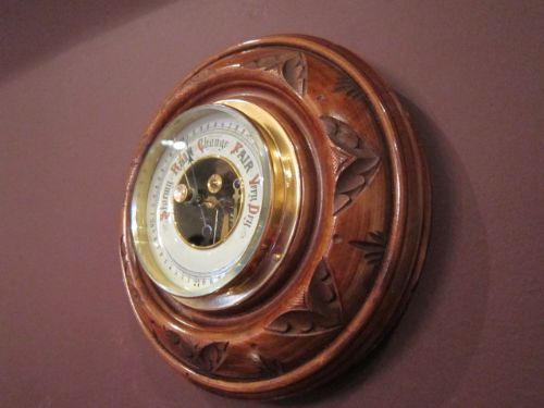 Quality Victorian Walnut Aneriod Barometer