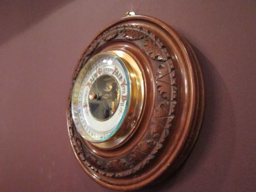 Quality Victorian Walnut Aneriod Barometer