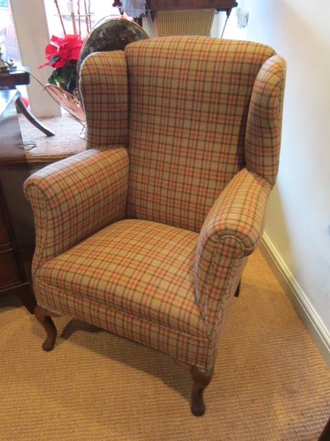 Superb Victorian Upholstered Wing Armchair