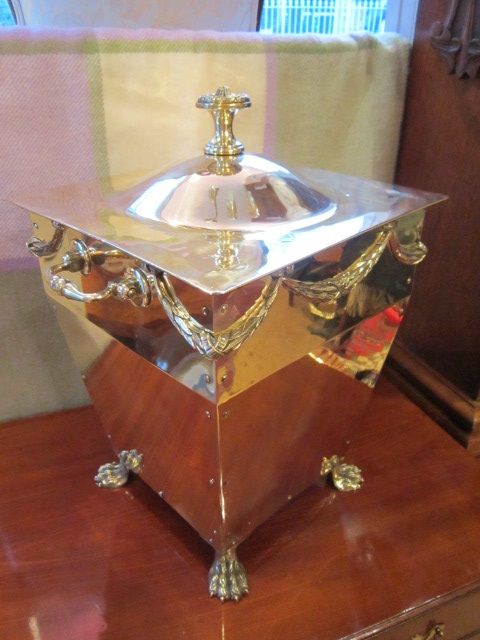 Impressive Victorian Brass Coal Box