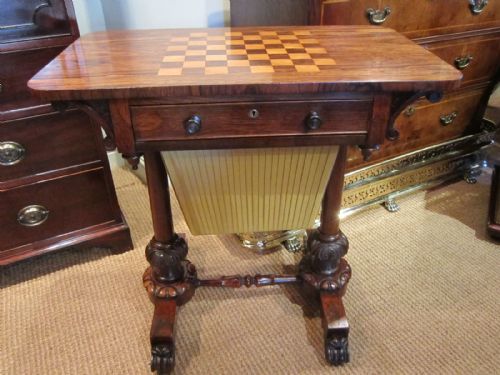 Fine Regency Rosewood Games & Work Table