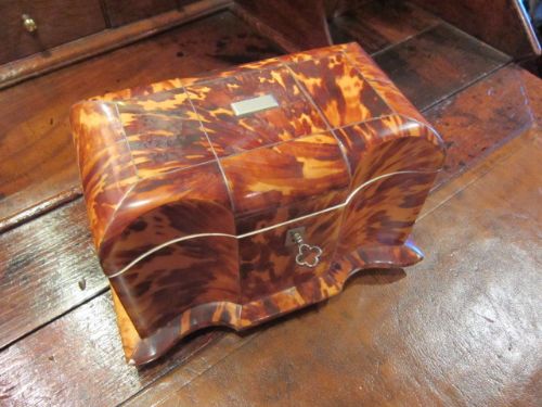Superb George III Tortiseshell Tea Caddy