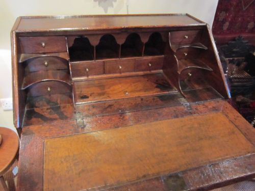 fig 1. GEORGE II PERIOD SMALL OAK BUREAU