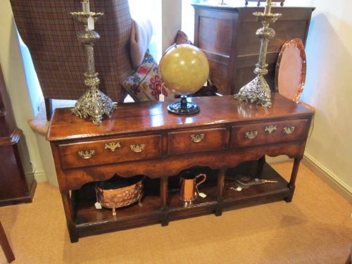 Outstanding George II Oak Open Dresser Base