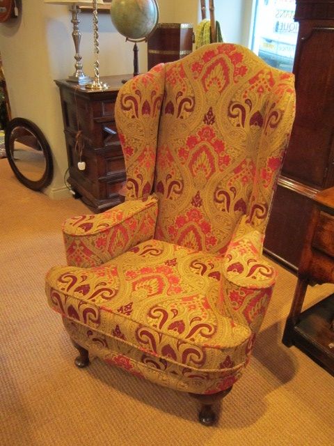Quality Victorian Upholstered Wing Armchair