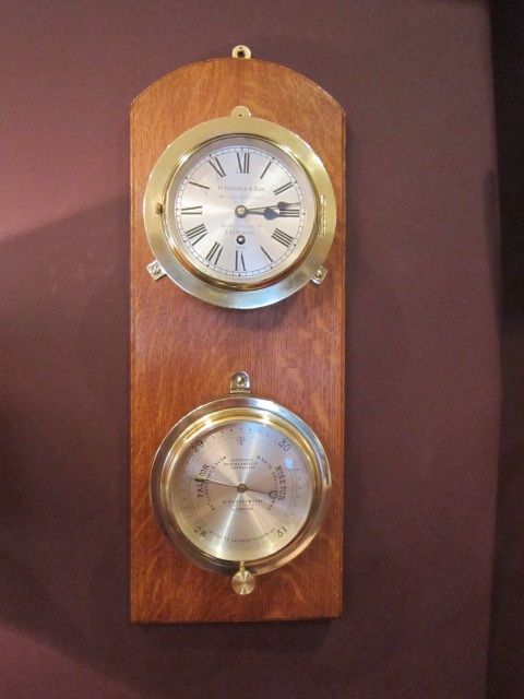 Immaculate London Ships Clock Barometer
