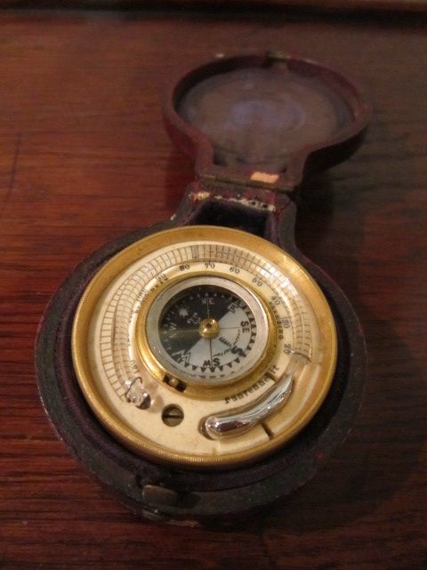 Victorian Gilded Pocket Barometer/compass