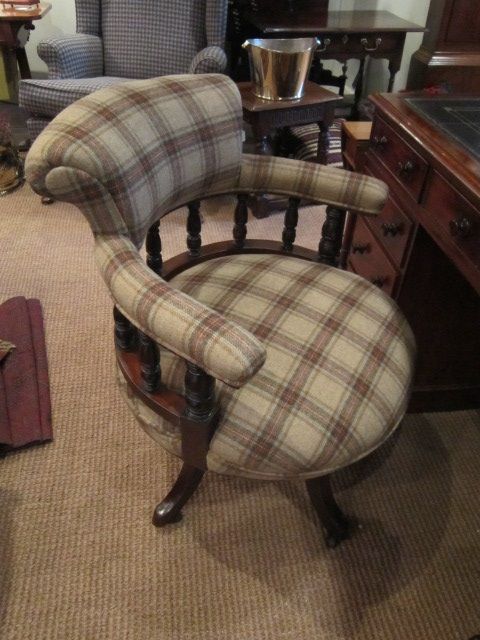Mid Victorian Walnut Upholstered Desk Chair