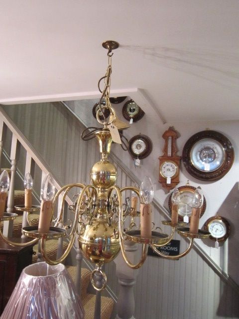 Quality Edwardian Brass Chandelier