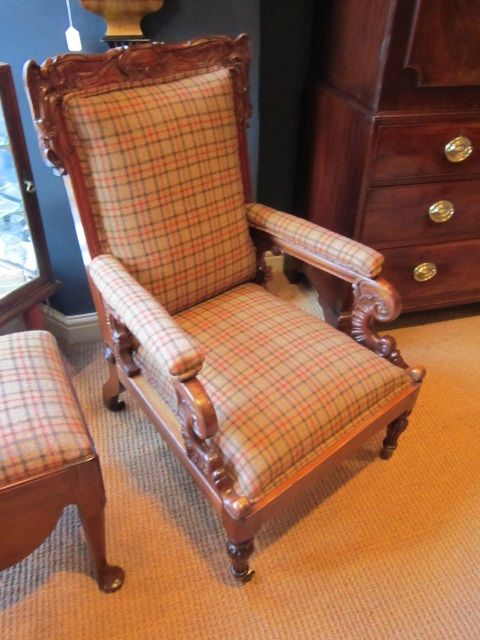 Superb Regency Reclining Libary Armchair