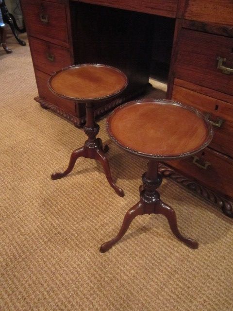 Rare Pair of Edwardian Mahogany Wine Tables