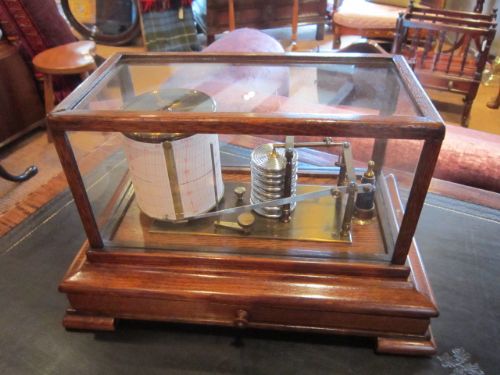 Edwardian Polished Oak Barograph