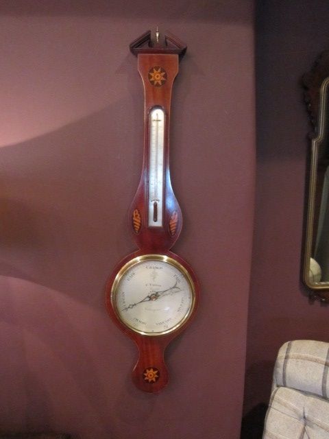 Fine Late Georgian Inlaid Banjo Barometer