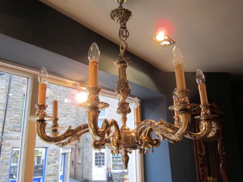 Superb Edwardian Cast Brass Chandelier