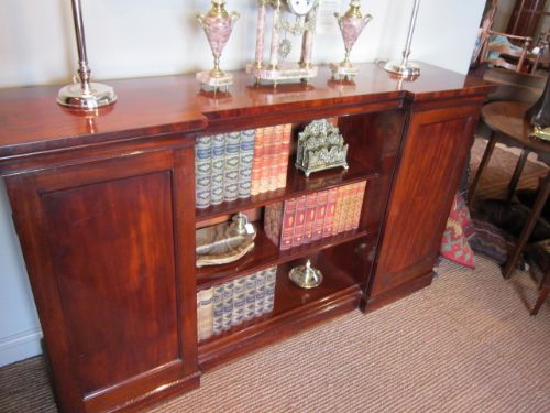 Quality Regency Mahogany Breakfront Bookcase