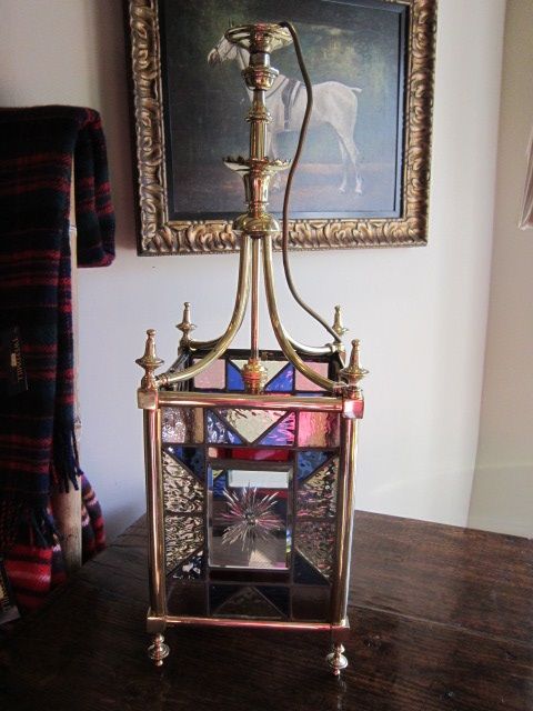 Superb Mid Victorian Stained Glass Lantern