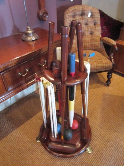 Superb Victorian Mahogany Croquet Set