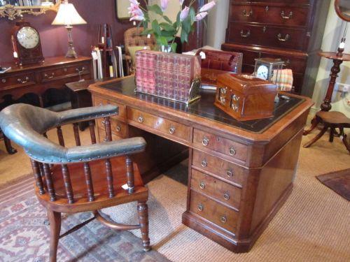 Superb William IV Pollard Oak Partners Desk