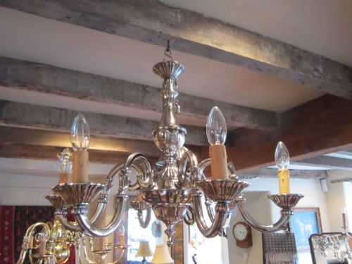 Superb Edwardian Nickle Plated Chandelier