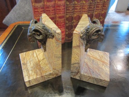 Superb Pair of Art Deco Marble Bookends