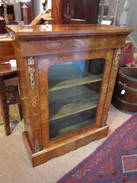 Elegant Victorian Walnut Inlaid Side Cabinet