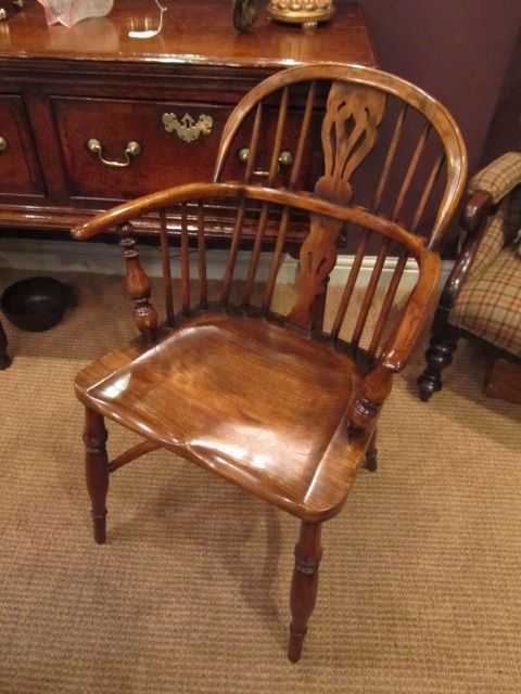 Original Georgian Yew Windsor Armchair
