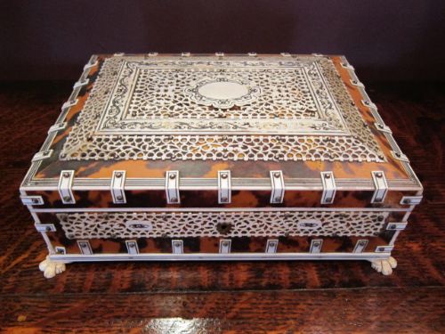 19th Century Cantonese Ivory & Tortiseshell Box