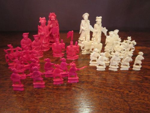 19th Century Cantonese Ivory Chess Set