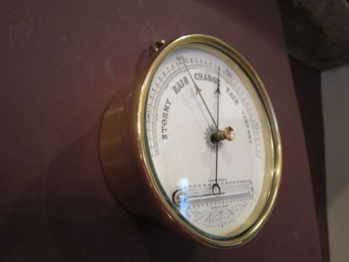 Victorian Brass Cased Marine Barometer