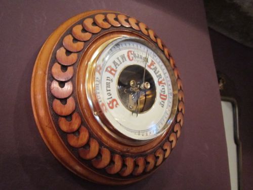 Unusual Victorian Carved Aneriod Barometer