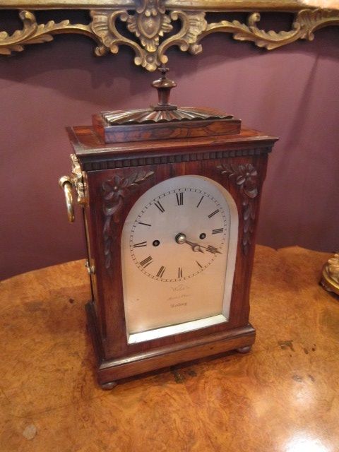Fine & Small Regency Rosewood Bracket Clock
