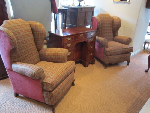 Superb Pair of Victorian Wing Armchairs