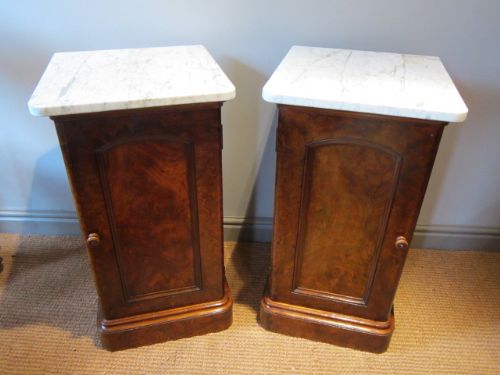 Superb Pair of Victorian Burr Walnut Bedside Cabinets