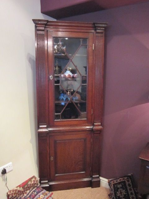 George III Oak Double Corner Cupboard